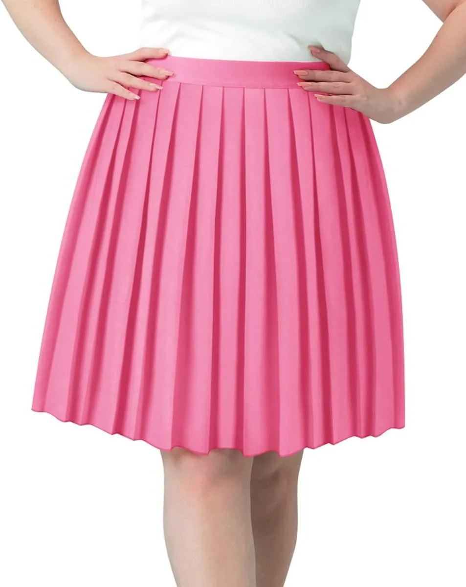 RITERA Plus Size Skirts for Women Short Skirt Pleated High Waist Swing A Line Swing Skirt
