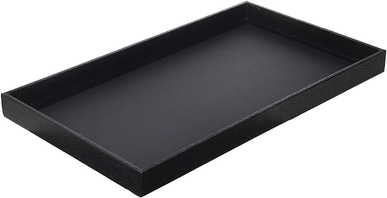 RJ Displays 36 White Gem Jar Foam Jewelry Insert with Stackable Black Durable Plastic Tray with Insert. GemStone 14 1/4" x 7 3/4" x 3/4" (36 Gem Jars-Med)
