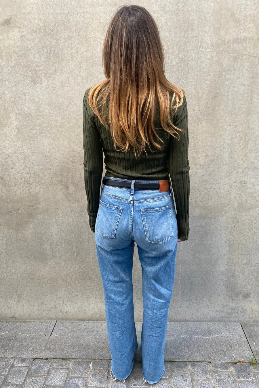 Sara Long Sleeve Rib Top Olive