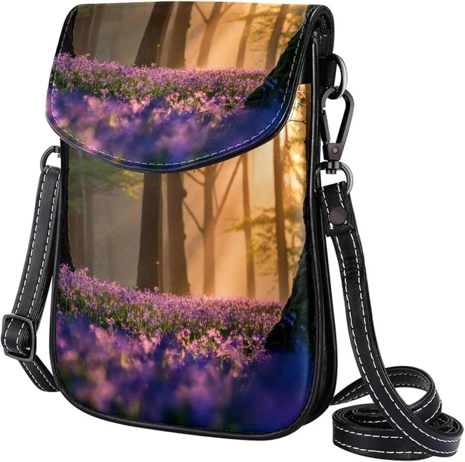 Satchel Bag Purple Purse Crossbody Leather Messenger Bag For Women