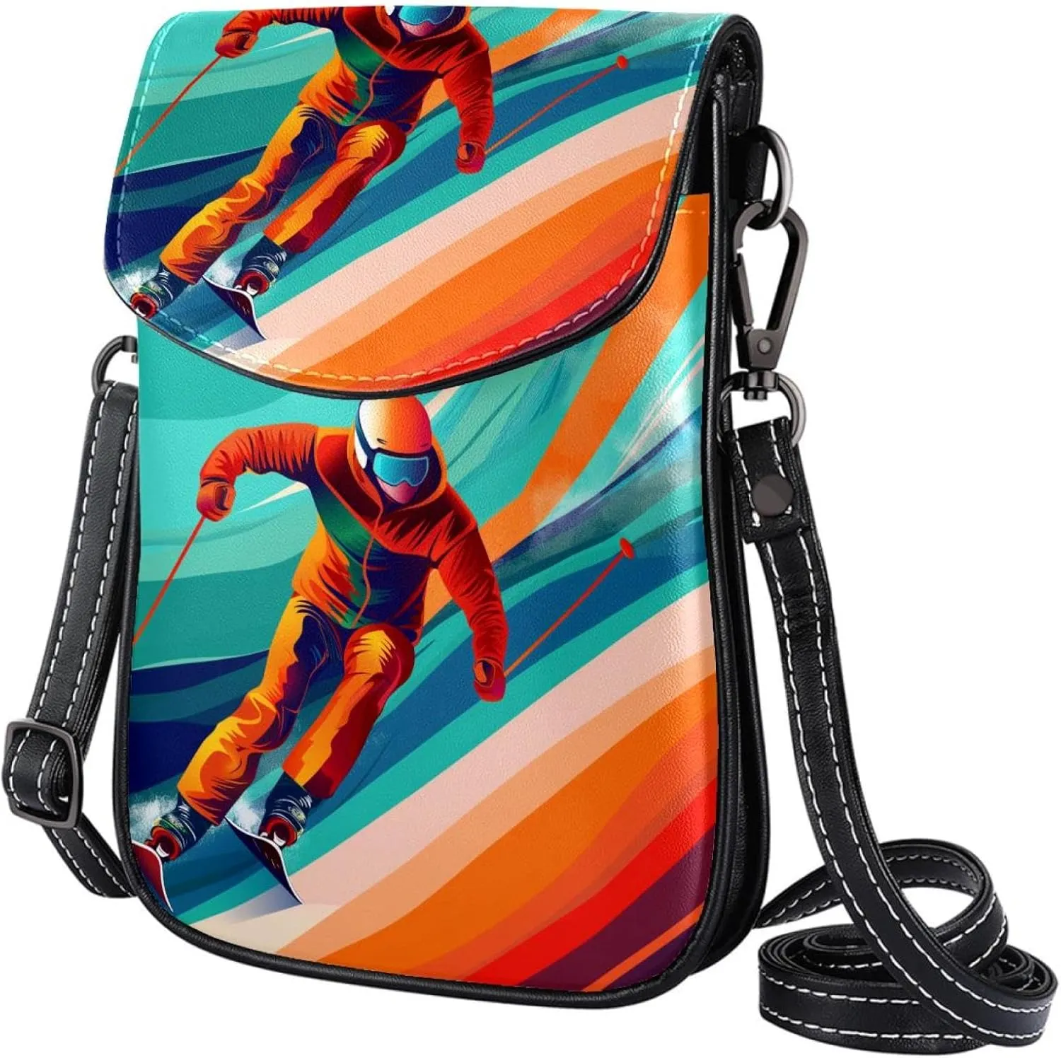 Satchel Bag Skiing Sport Purse Crossbody Leather Messenger Bag For Women