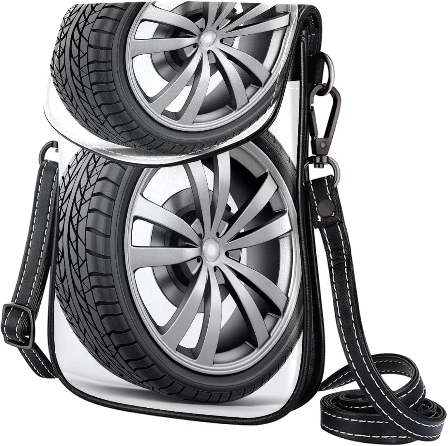 Satchel Bag Wheel Tire Purse Crossbody Leather Messenger Bag For Women