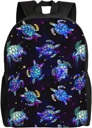 Sea Turtles Backpack 16.5 Inch - Water-Resistant High-Density Oxford Laptop Backpacks Stylish Design for Work Travel or Commute