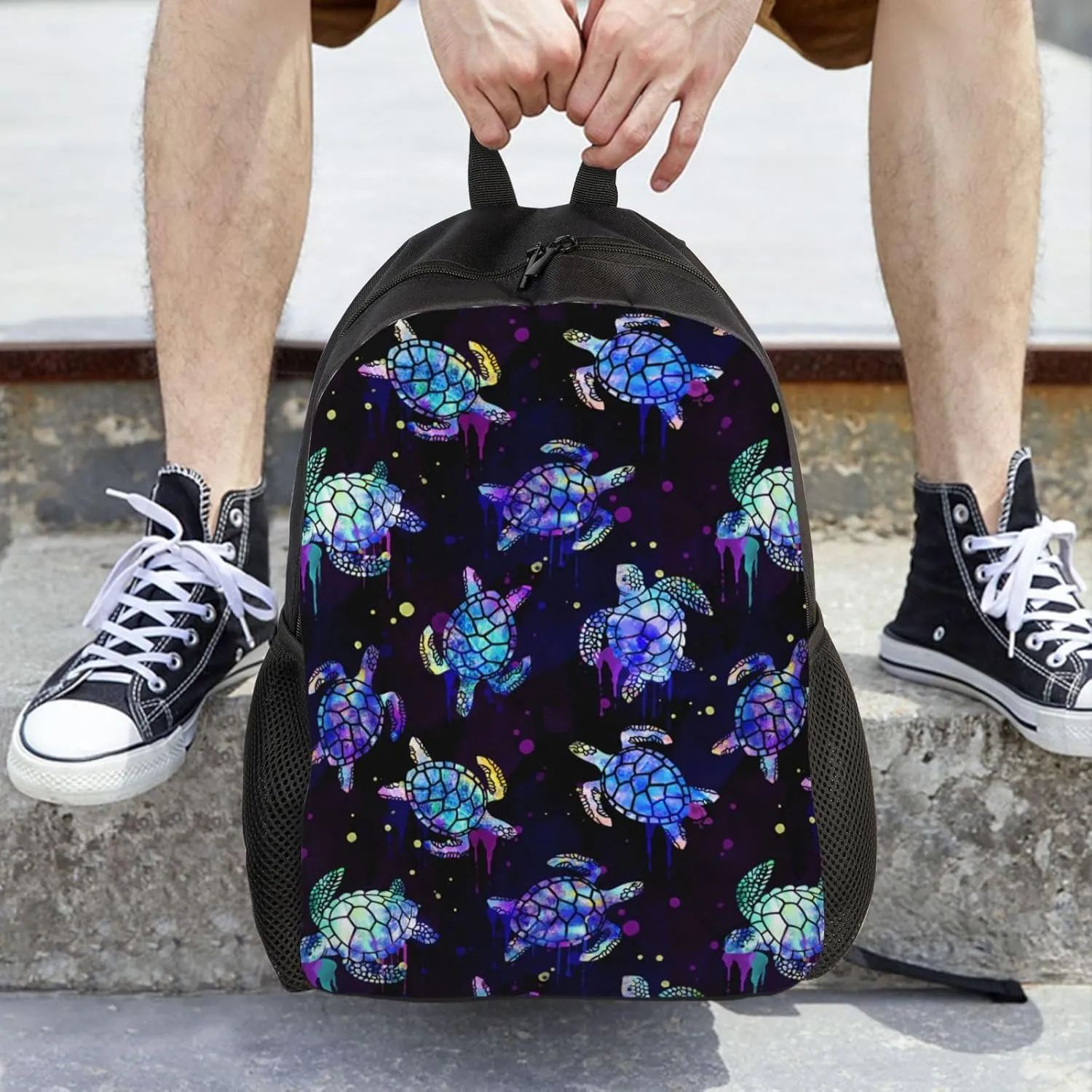 Sea Turtles Backpack 16.5 Inch - Water-Resistant High-Density Oxford Laptop Backpacks Stylish Design for Work Travel or Commute