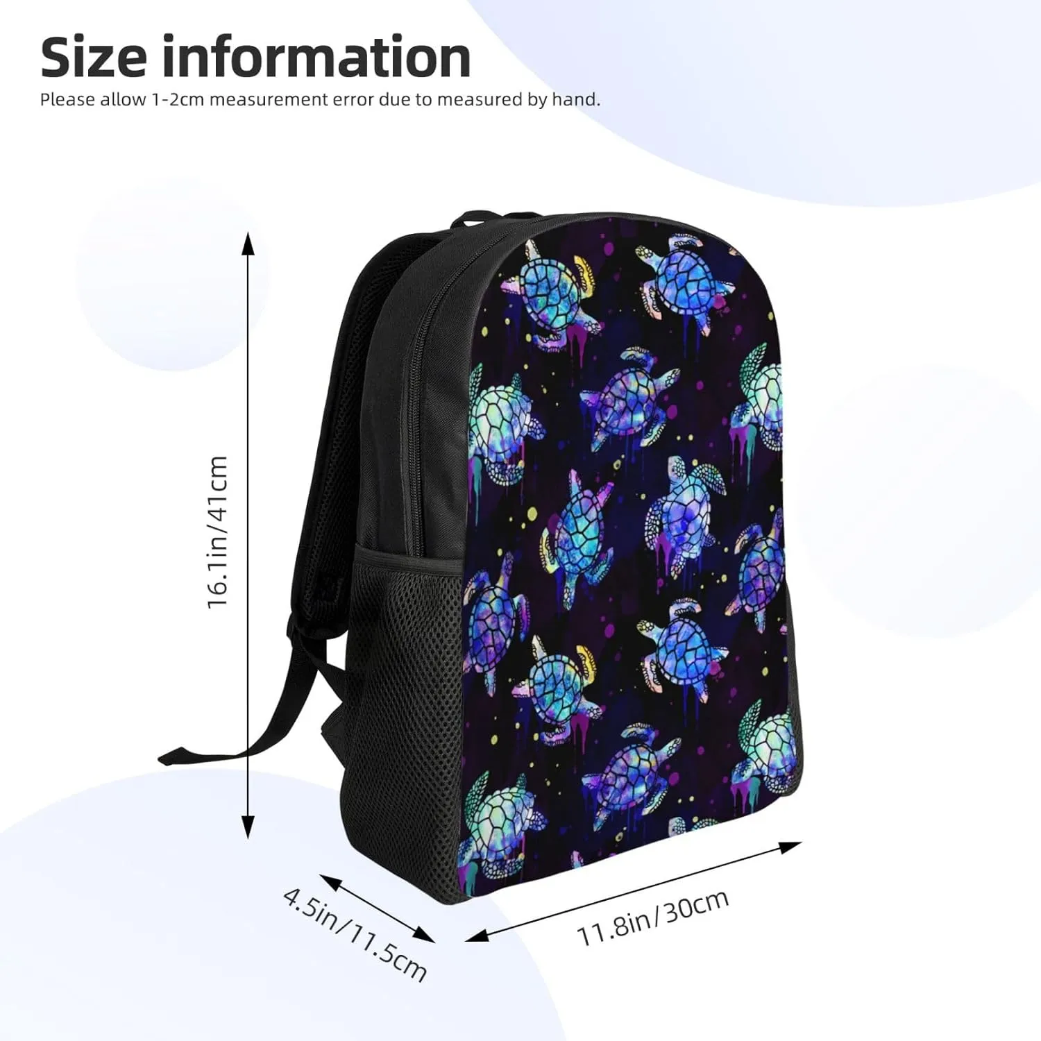 Sea Turtles Backpack 16.5 Inch - Water-Resistant High-Density Oxford Laptop Backpacks Stylish Design for Work Travel or Commute