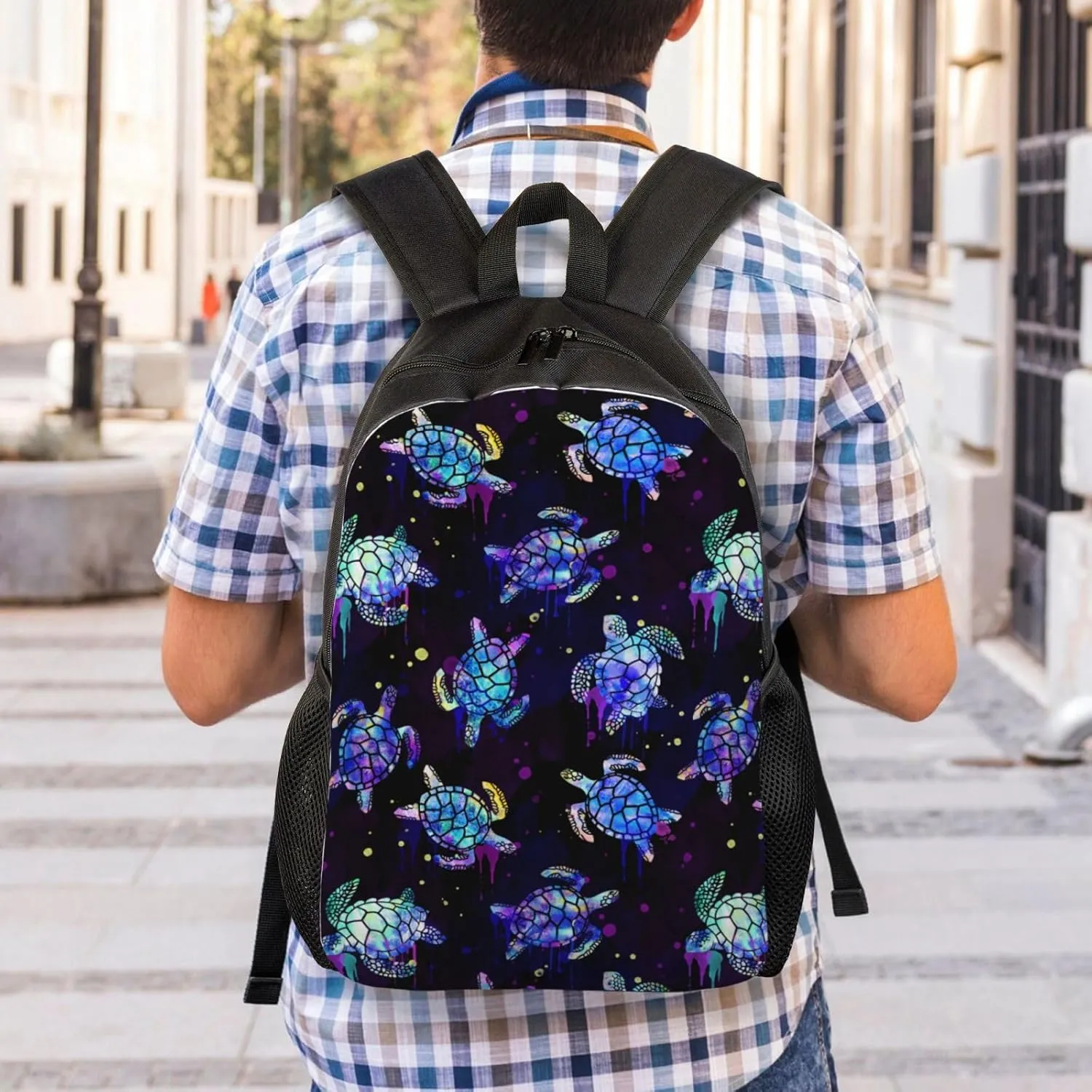 Sea Turtles Backpack 16.5 Inch - Water-Resistant High-Density Oxford Laptop Backpacks Stylish Design for Work Travel or Commute
