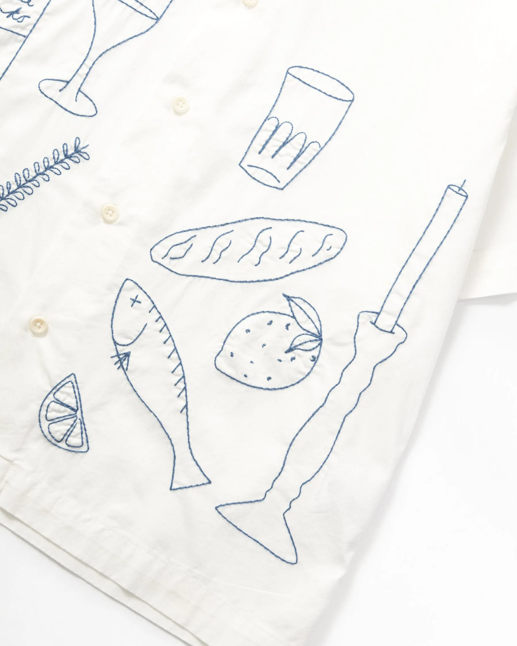 Service Works Light Twill Picnic S/S Shirt - Off White