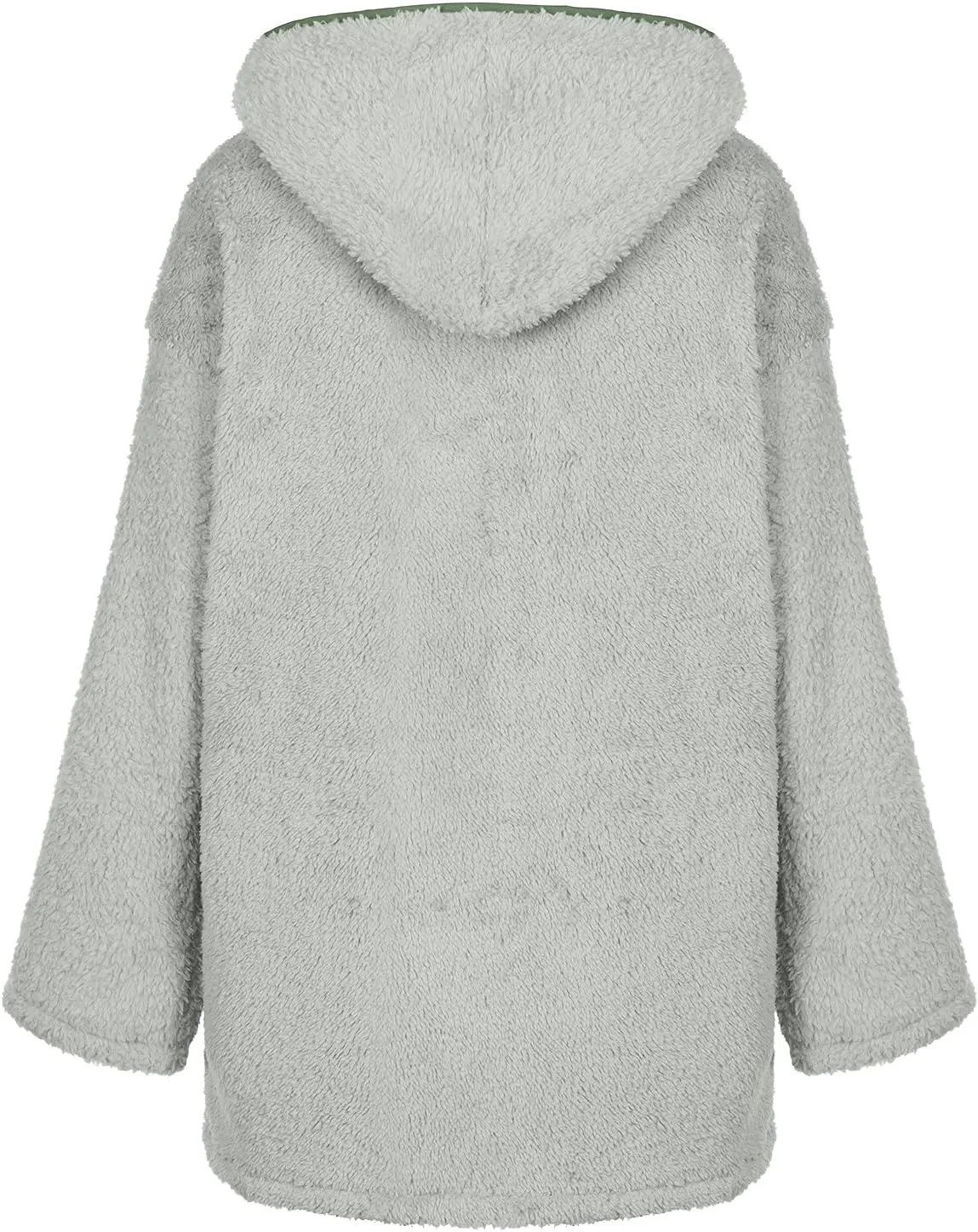 Sherpa Jacket Women Oversized Full Zip Fleece Hoodie Soft Plush Open Front Cardigan Coats Winter Sweater with Pockets