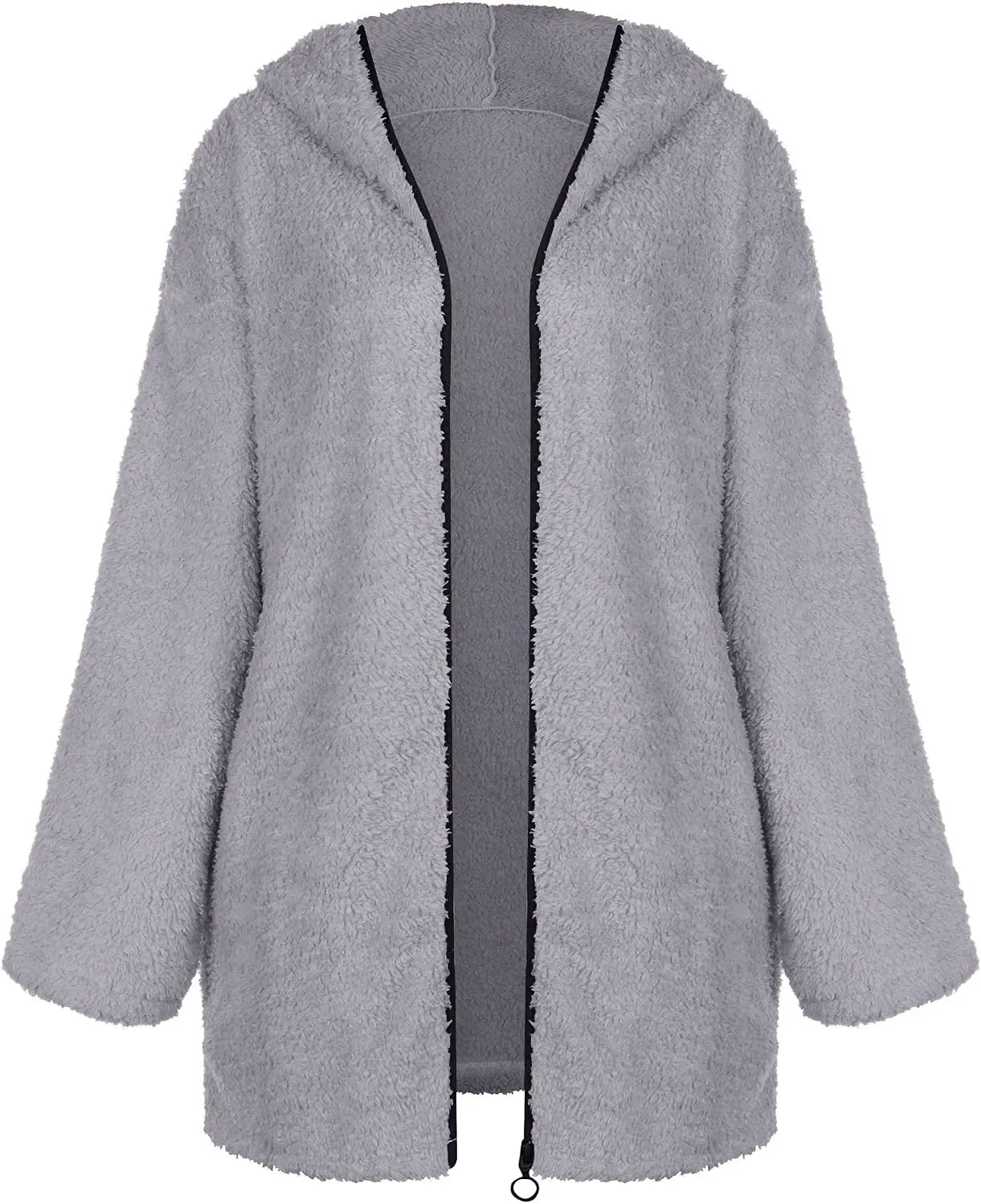 Sherpa Jacket Women Oversized Full Zip Fleece Hoodie Soft Plush Open Front Cardigan Coats Winter Sweater with Pockets
