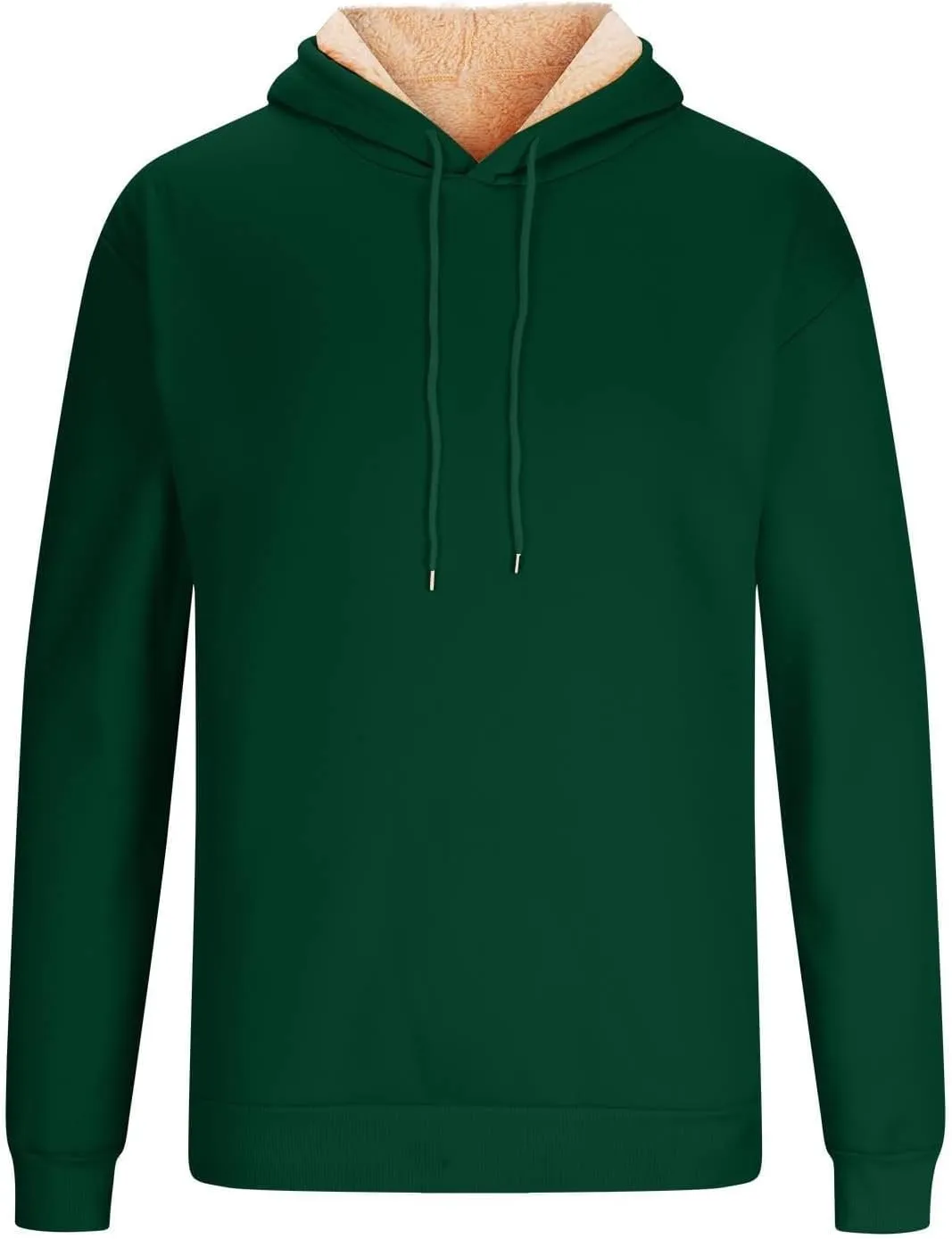 Sherpa Lined Hoodie Men Athletic Long Sleeve Oversized Hooded Sweatshirt Winter Warm Casual Comfy Fleece Pullover