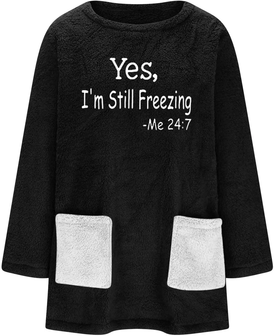 Sherpa Sweatshirts For Women Trendy 2024 Warm Fall Winter Fuzzy Fleece Pullover Tops Cute Sweater Loungewear