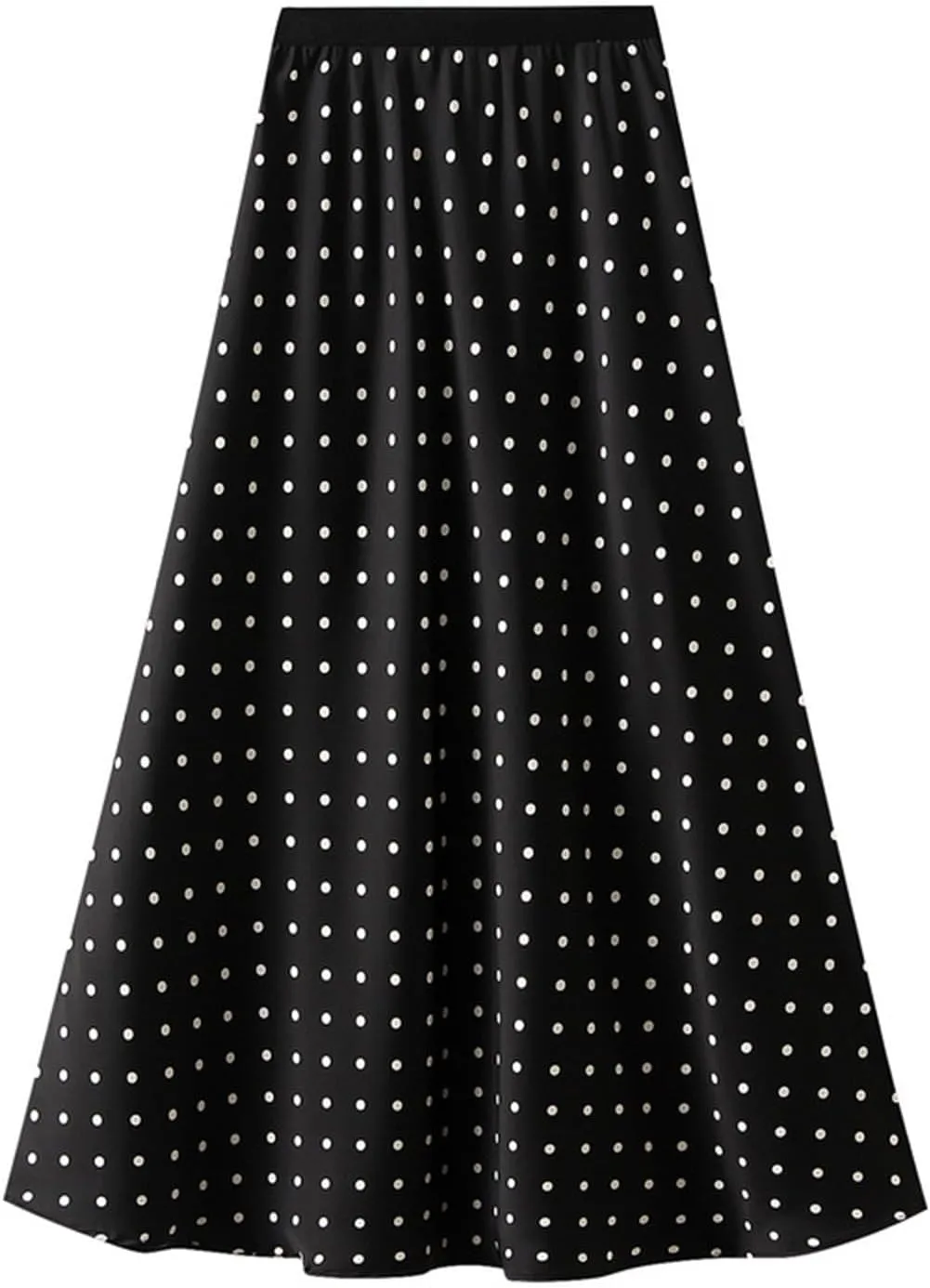 Skirts for Women 2024 Summer High Waist Midi Skirts Polka Dot Pleated Skirt Casual Boho A-Line Swing Flowy Long Skirt