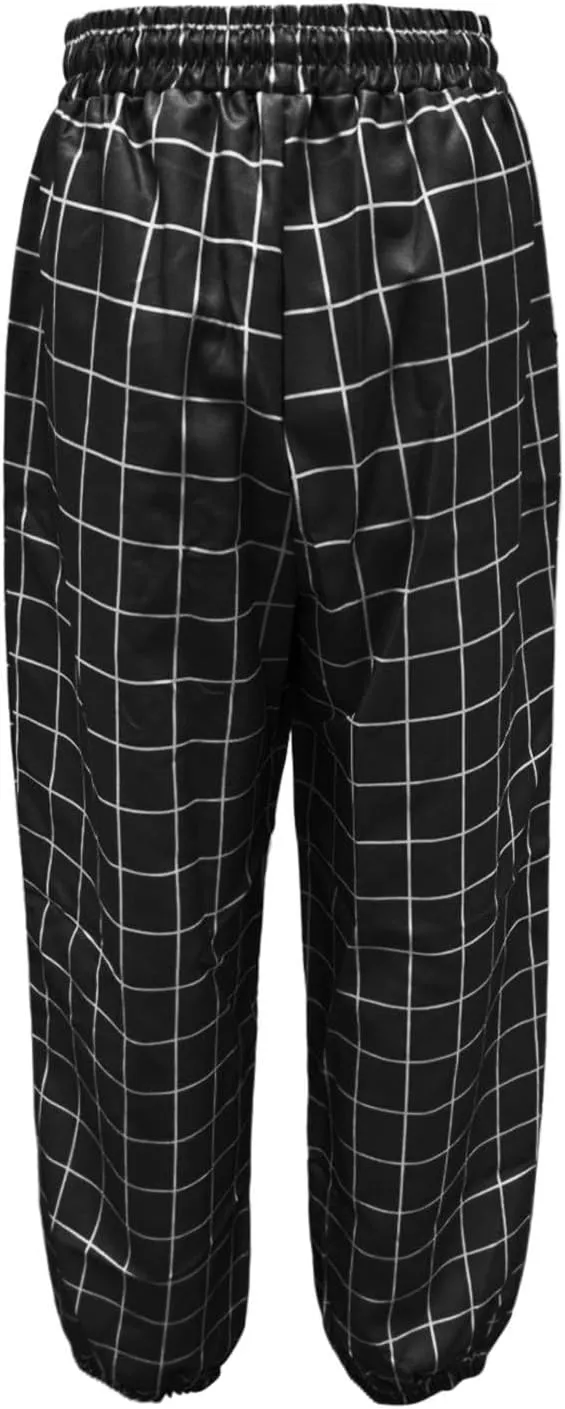 Slim Fit Plaid Chino Pants for Men Flat-Front Stretch Dress Pants Business Pencil Suit Pant Casual Skinny Golf Pant