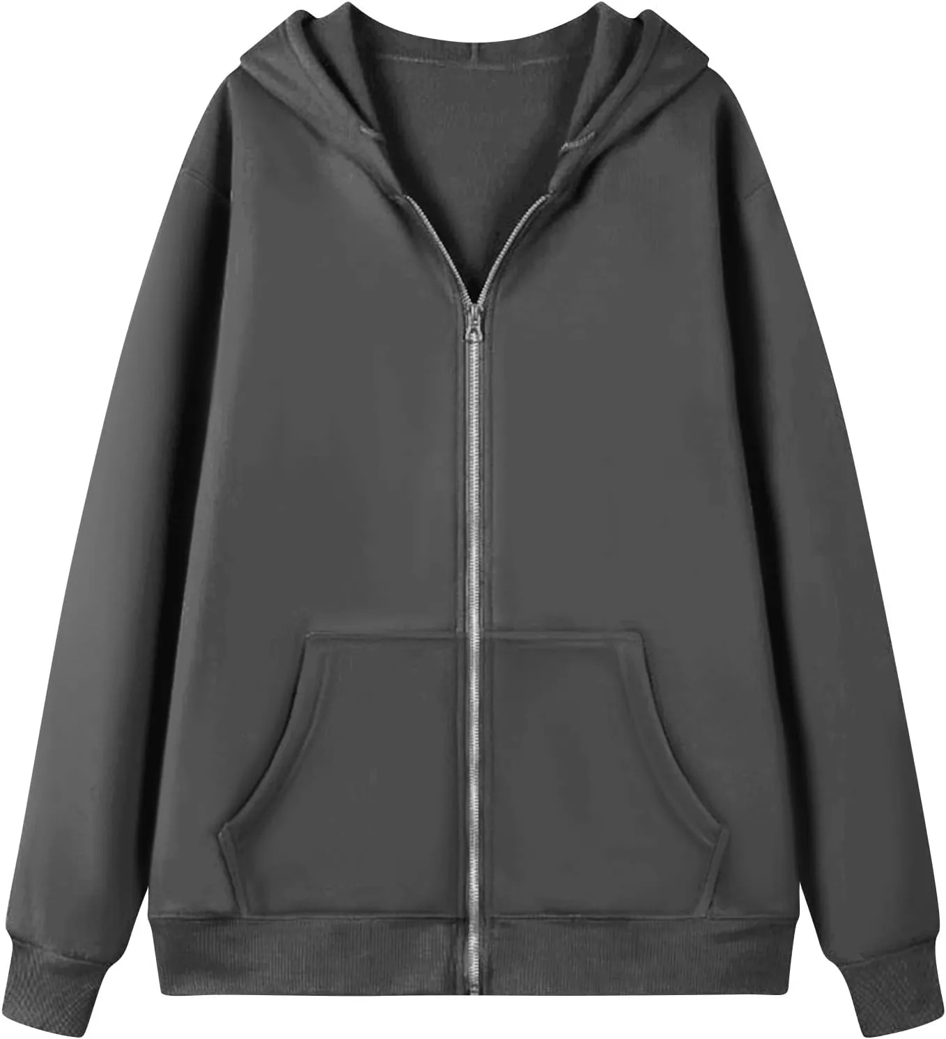 slqdgmryz Womens Zip Up Hoodies Oversized Fleece Jacket Winter Plain Y2k Hoodie Drawstring Hooded Sweatshirt with Pockets