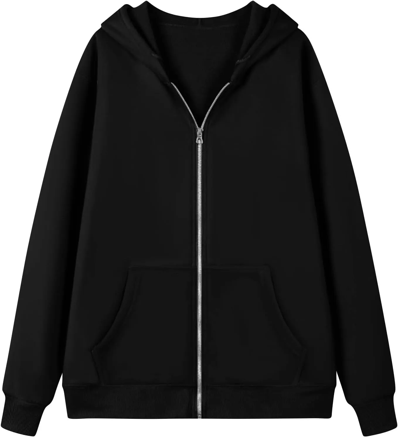 slqdgmryz Womens Zip Up Hoodies Oversized Fleece Jacket Winter Plain Y2k Hoodie Drawstring Hooded Sweatshirt with Pockets