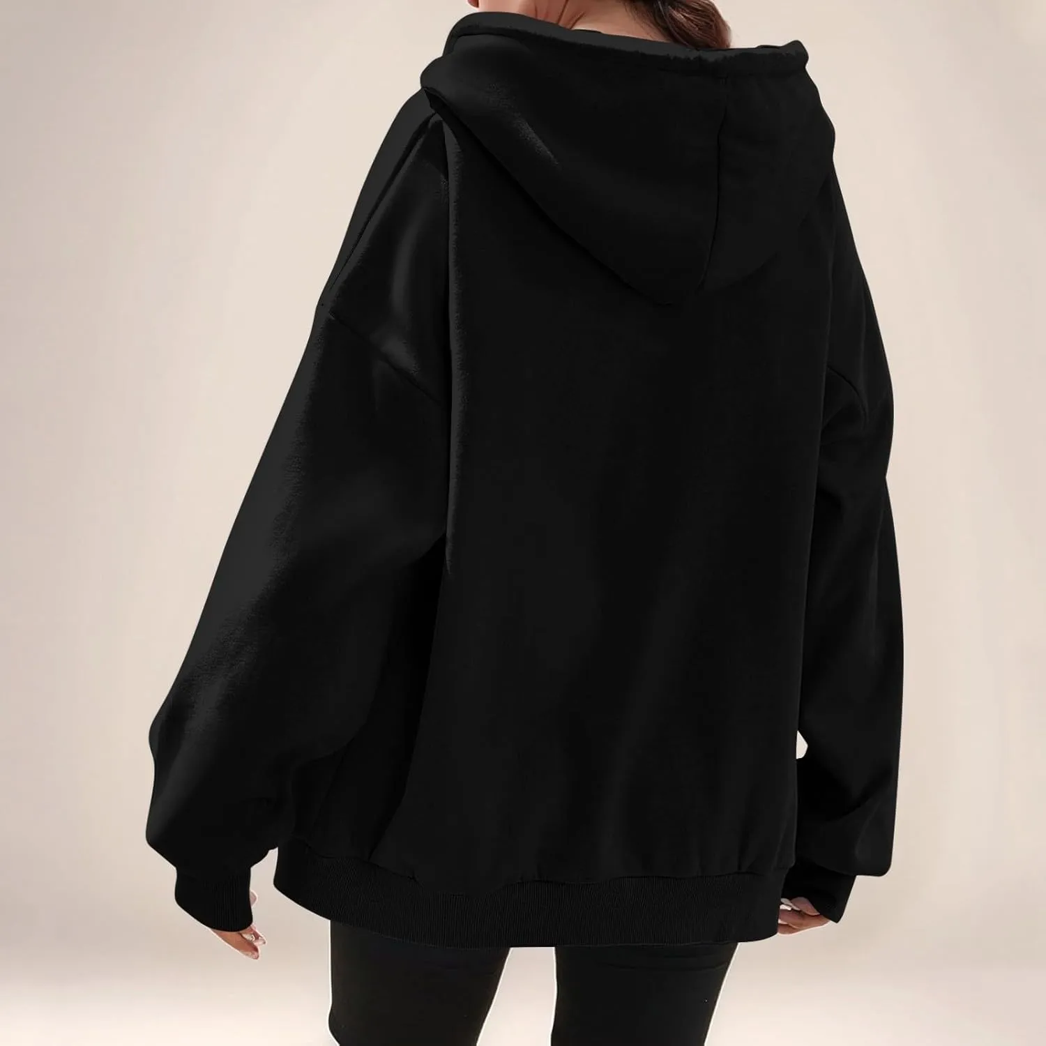 slqdgmryz Womens Zip Up Hoodies Oversized Fleece Jacket Winter Plain Y2k Hoodie Drawstring Hooded Sweatshirt with Pockets
