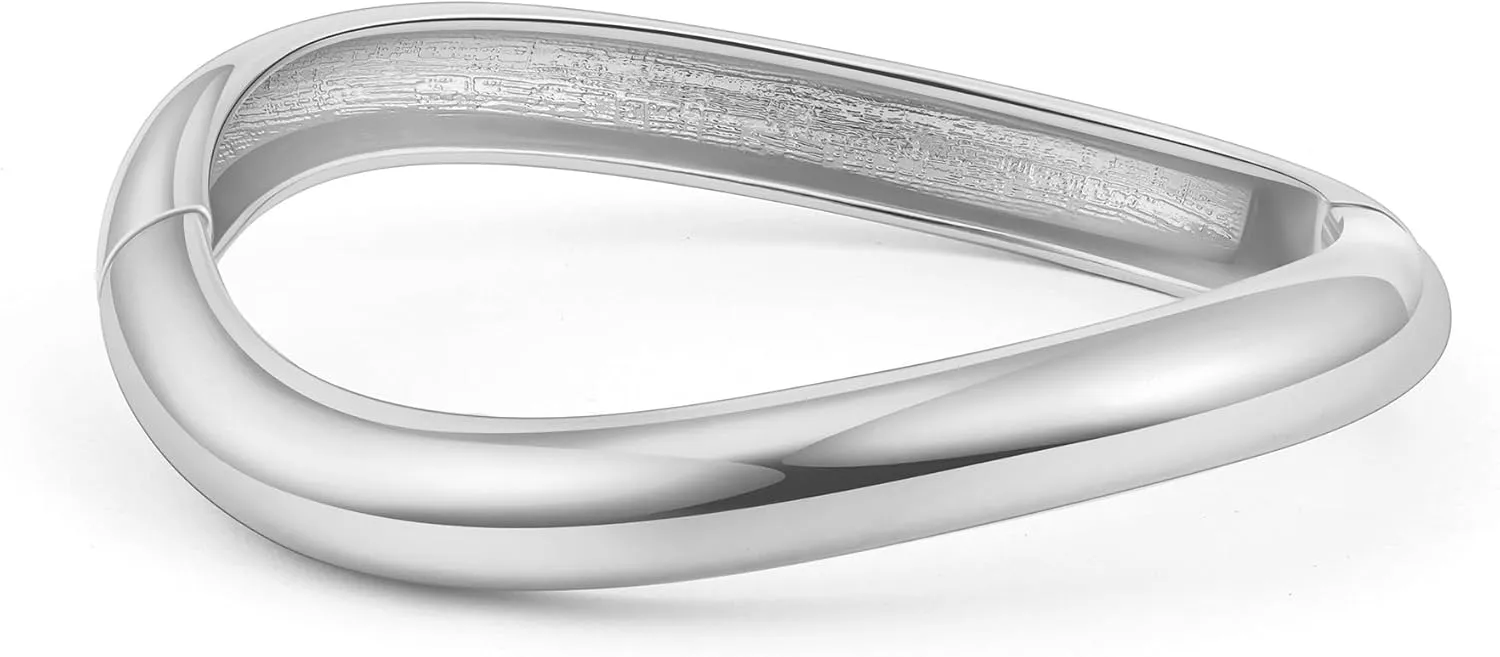SONNYX 1-3 PCS Gold Silver Cuff Bangle Bracelets For Women Trendy Hinged Cuff Open Wide Chunky Bracelet Irregular Minimalist Bangle Jewelry