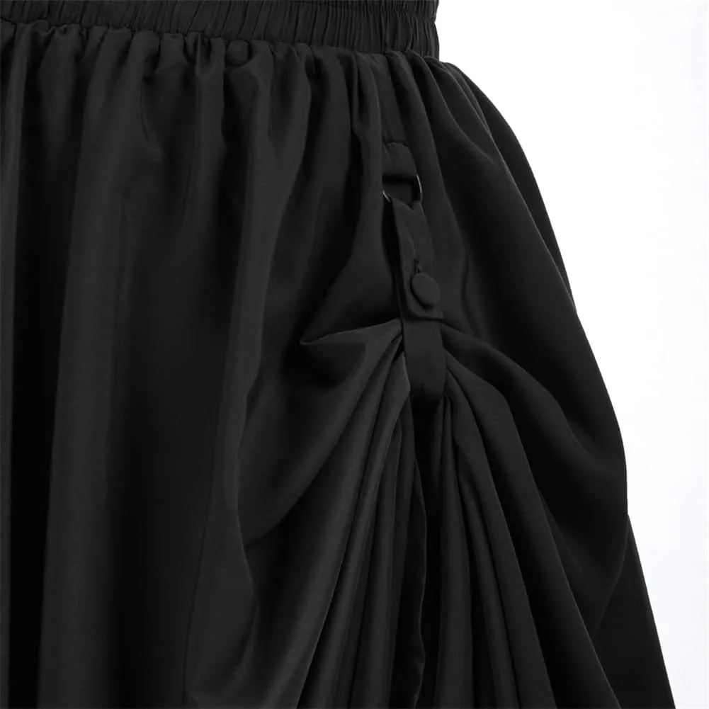 Sorrica Women Goth Steampunk Skirt Renaissance Long Skirt High Waist Double Layers Lace Skirt