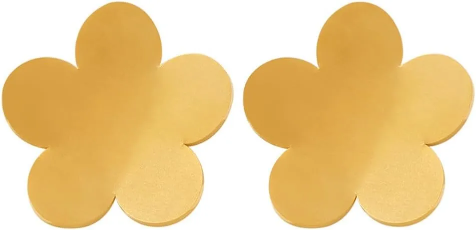 Statement Flower Stud Earrings for Women Five Petals Floral Earrings Geometric Studs Earrings Minimalist Fashion Jewelry