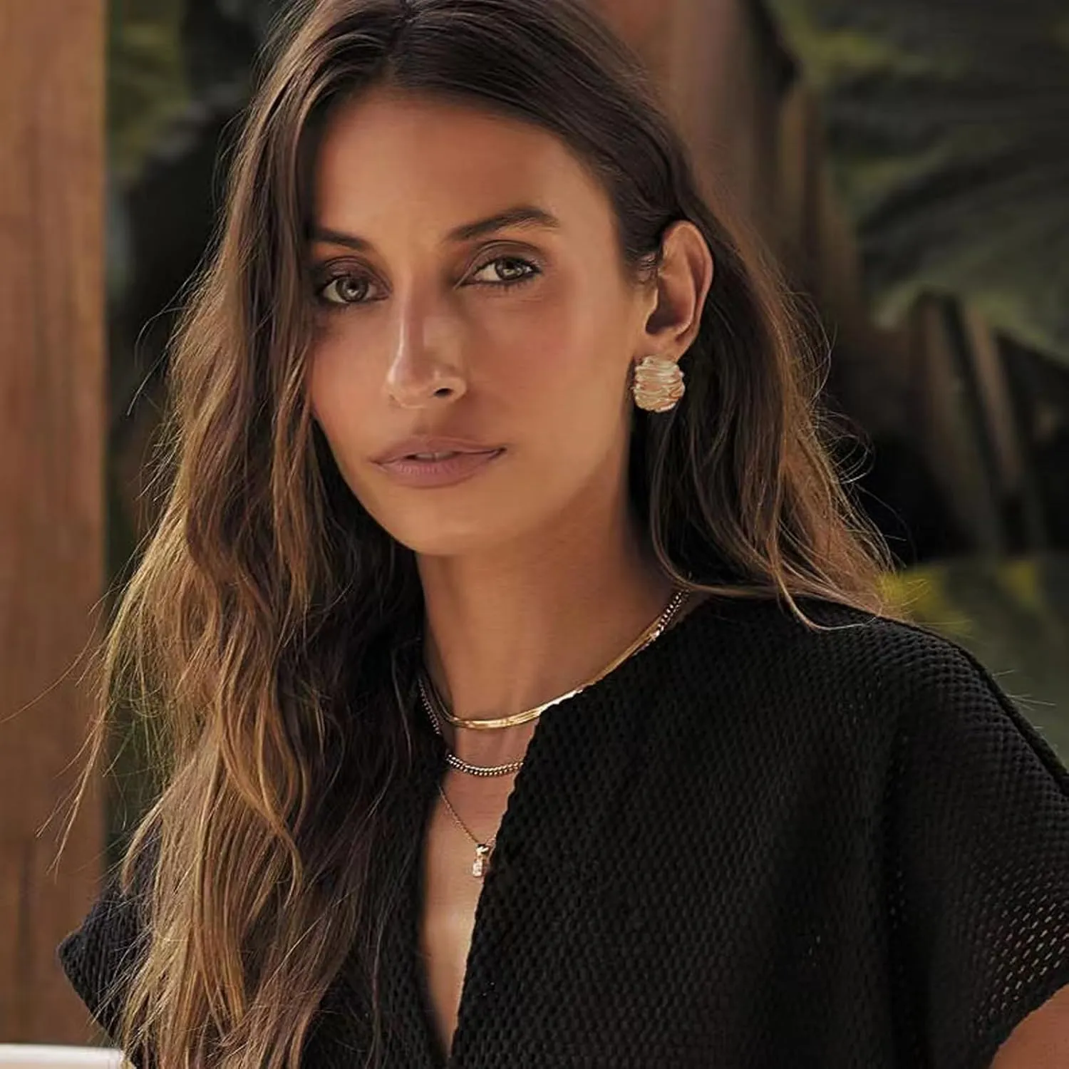Stud Earrings for Women Hypoallergenic Gold Stud Earrings Trendy Geometric Button Wave Round Ball Studs Earrings Gift