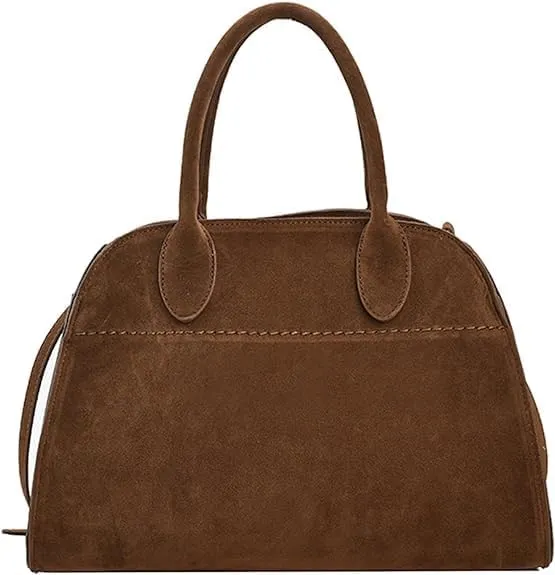 Suede Tote Bag, Women Suede Purse Tote Bag Vintage Top Handle Bag Fashion Retro Shoulder Satchel Bag