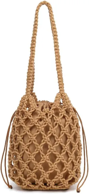 Summer Crochet Purses for Women, Boho Woven Beach Bag Knit Shoulder Purse Handbag Ideal for Summer Vacations