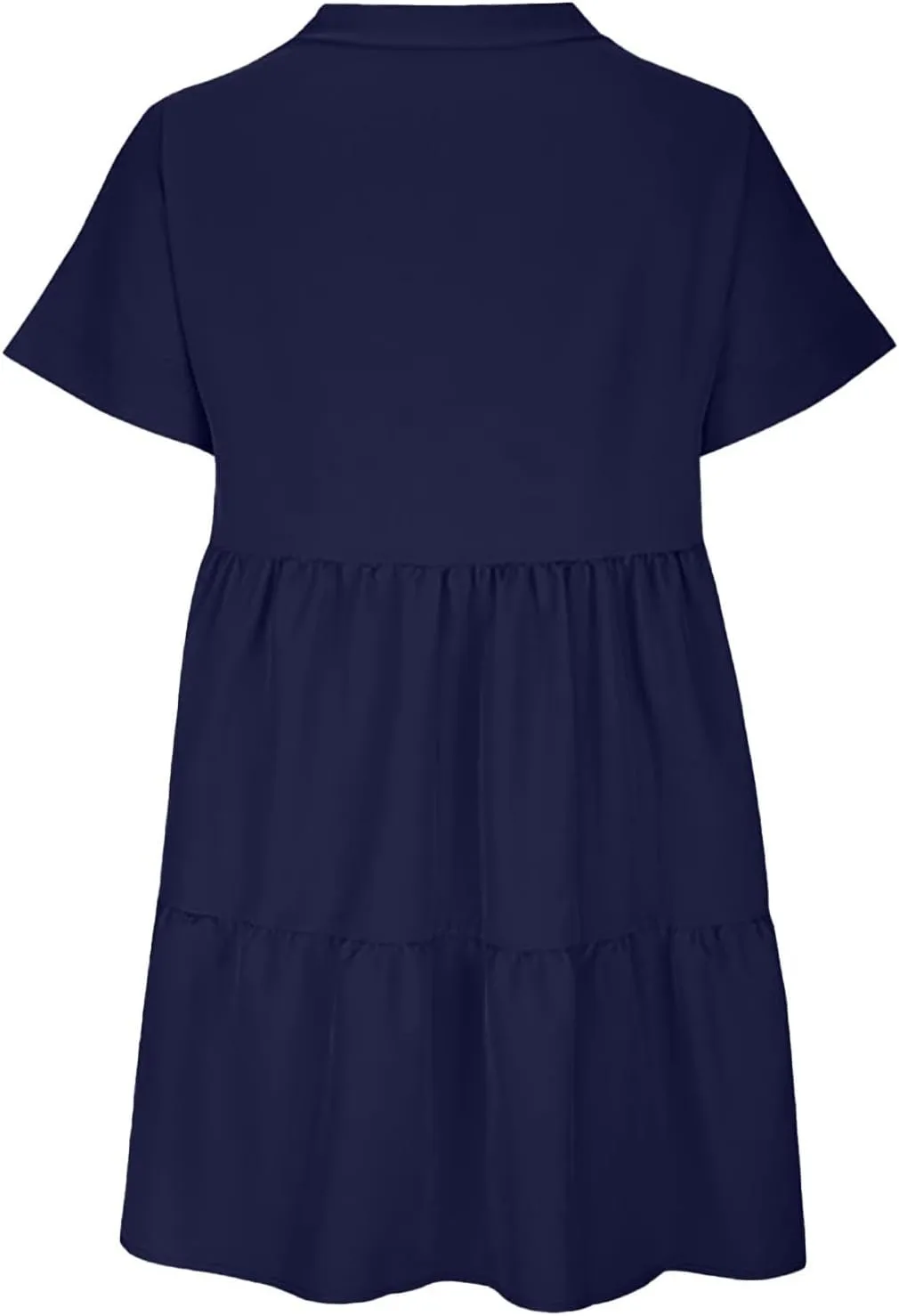 Summer Dresses for Women 2025 Casual Short Sleeve V Neck Mini Dress Cute Flowy Pleated Ruffle Beach Vacation Sundress