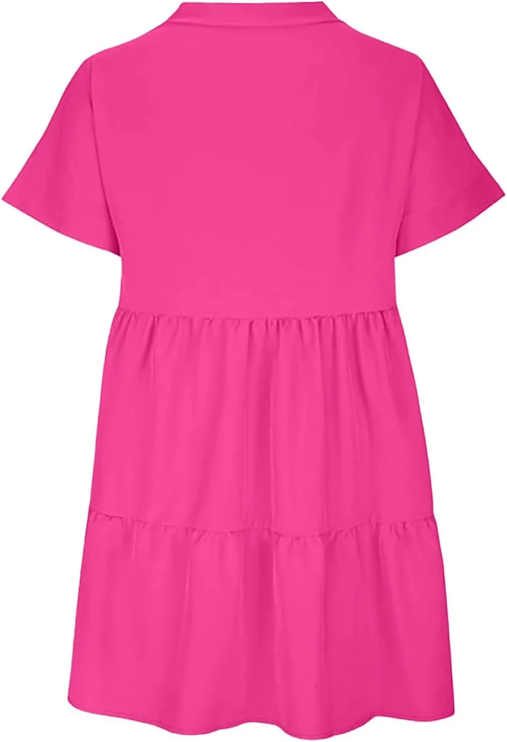 Summer Dresses for Women 2025 Casual Short Sleeve V Neck Mini Dress Cute Flowy Pleated Ruffle Beach Vacation Sundress