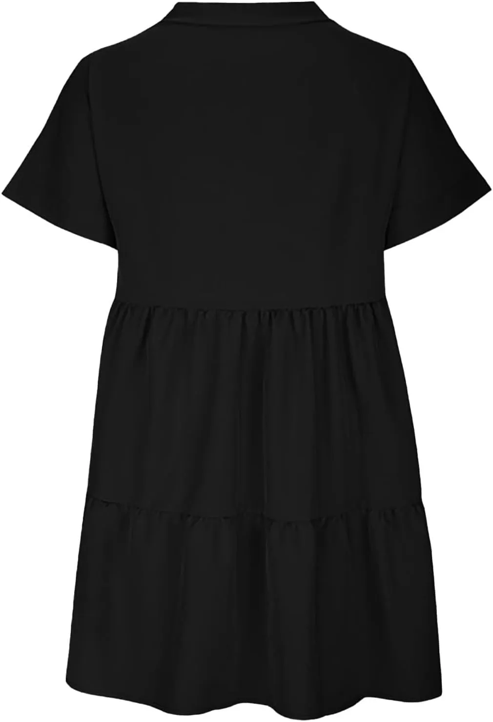 Summer Dresses for Women 2025 Casual Short Sleeve V Neck Mini Dress Cute Flowy Pleated Ruffle Beach Vacation Sundress