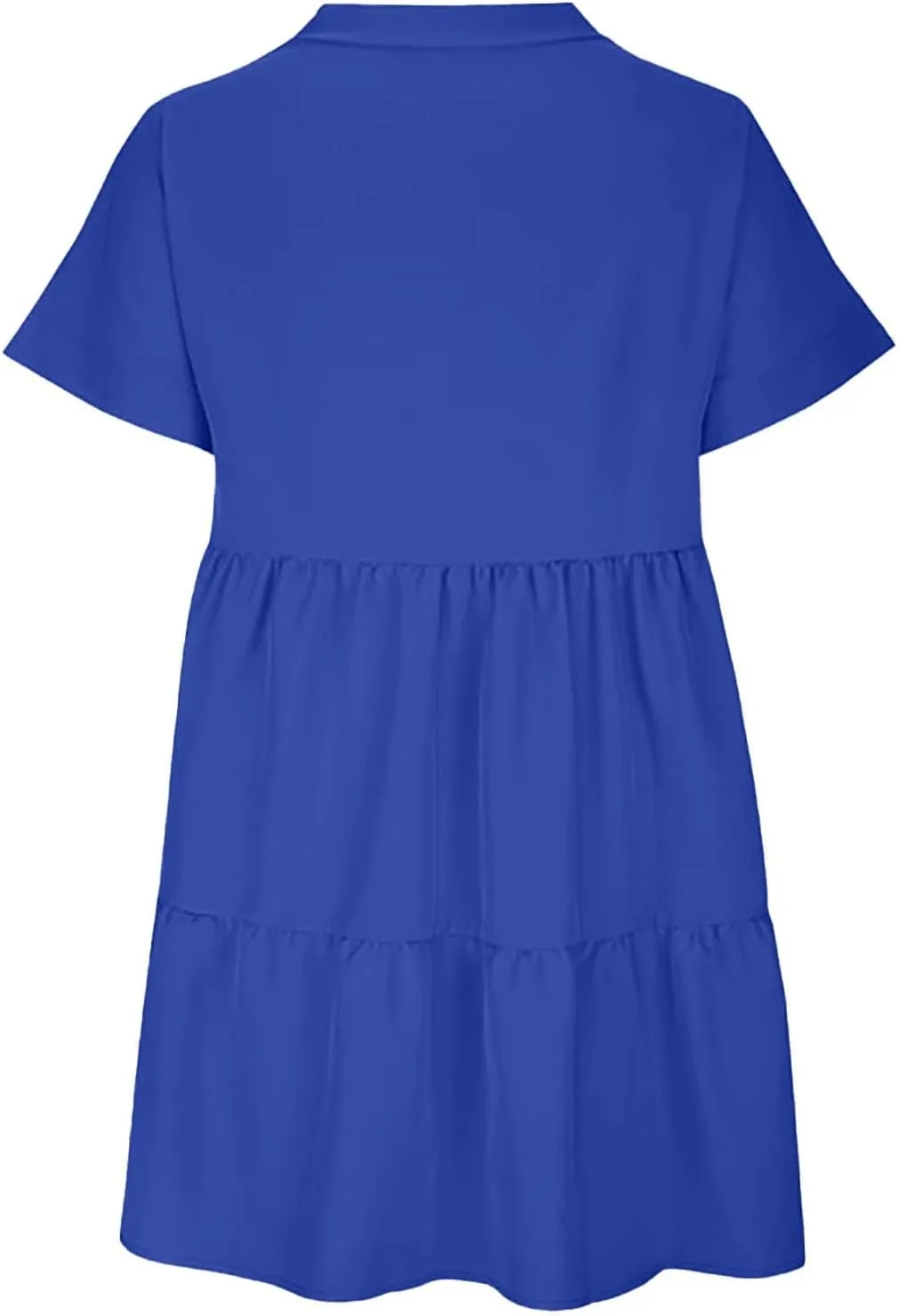 Summer Dresses for Women 2025 Casual Short Sleeve V Neck Mini Dress Cute Flowy Pleated Ruffle Beach Vacation Sundress