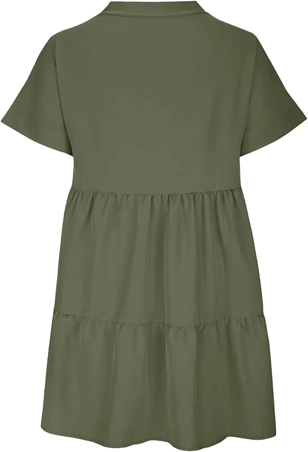 Summer Dresses for Women 2025 Casual Short Sleeve V Neck Mini Dress Cute Flowy Pleated Ruffle Beach Vacation Sundress