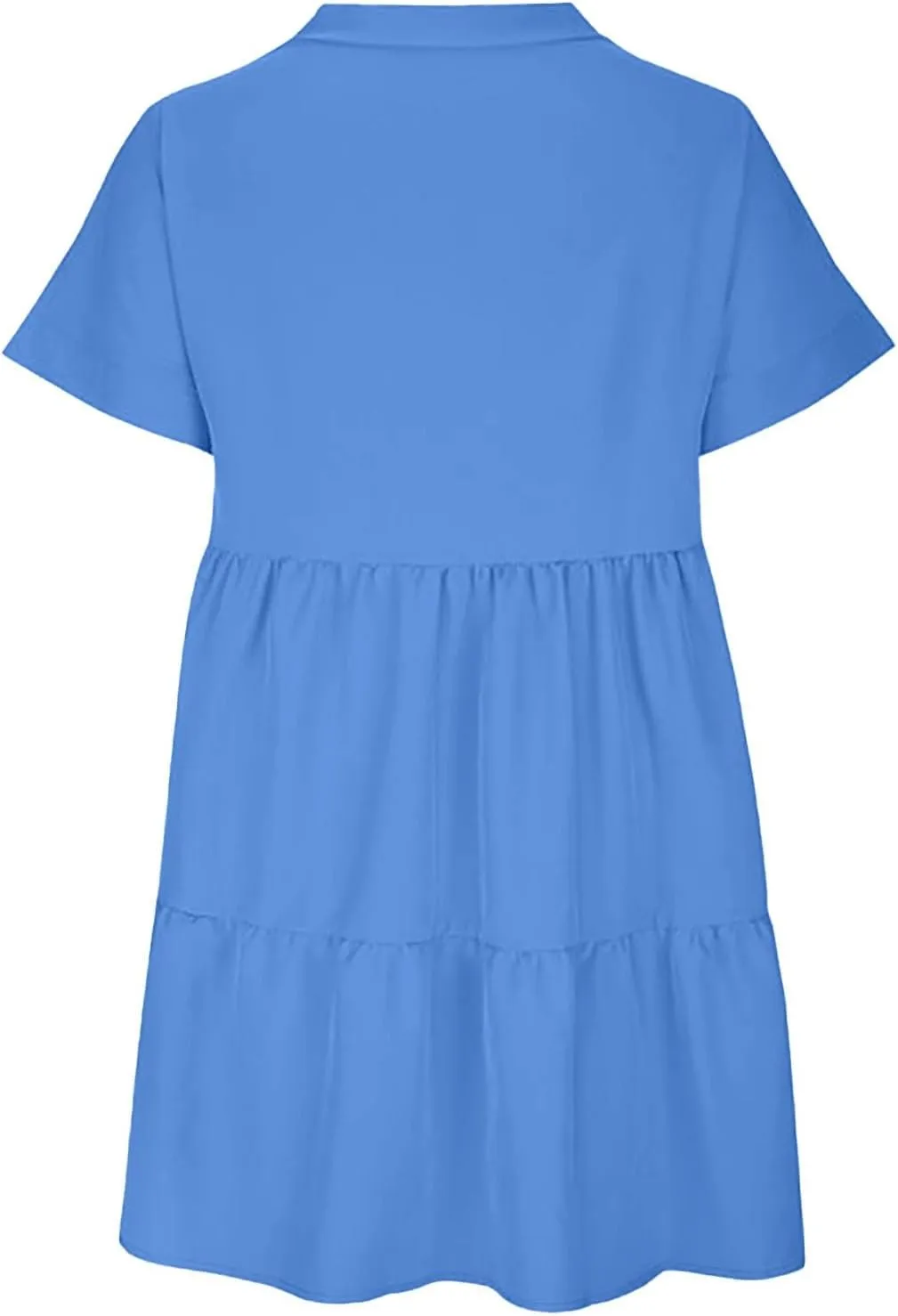 Summer Dresses for Women 2025 Casual Short Sleeve V Neck Mini Dress Cute Flowy Pleated Ruffle Beach Vacation Sundress