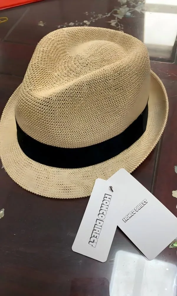 Summer Panama Straw Fedora Hats for Men Women Trilby Hat Foldable Roll Up Short Brim Panama Beach Hat