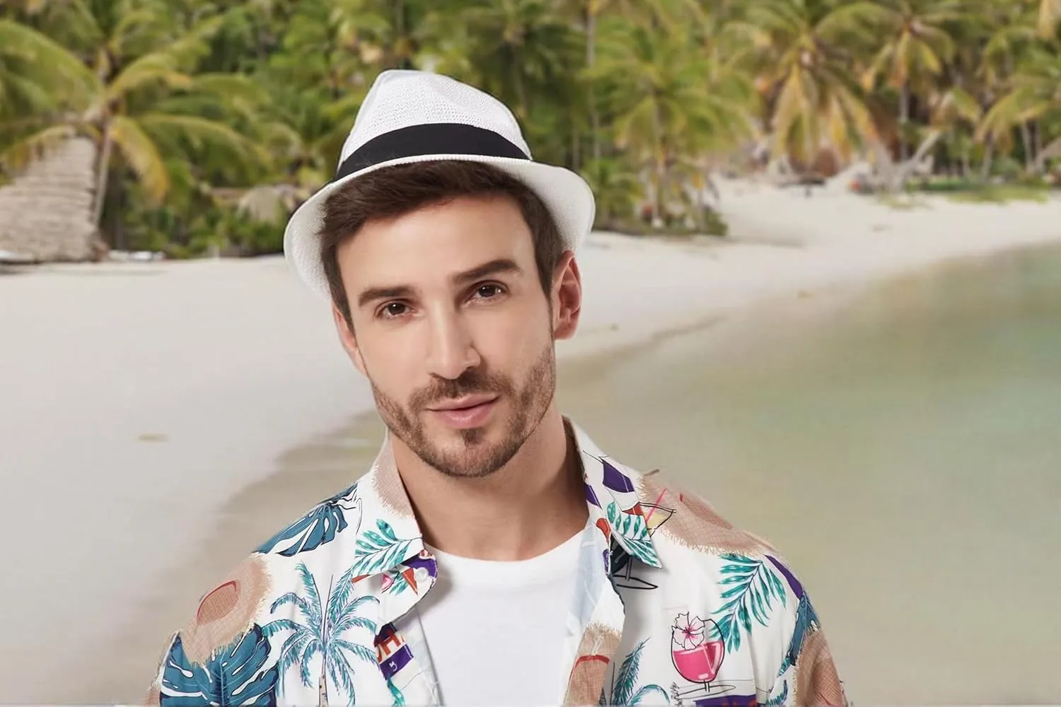 Summer Panama Straw Fedora Hats for Men Women Trilby Hat Foldable Roll Up Short Brim Panama Beach Hat