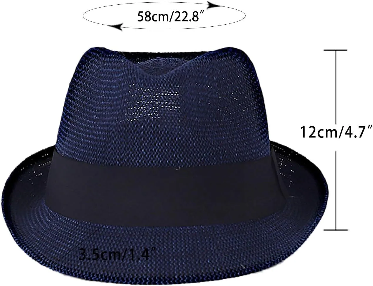 Summer Panama Straw Fedora Hats for Men Women Trilby Hat Foldable Roll Up Short Brim Panama Beach Hat