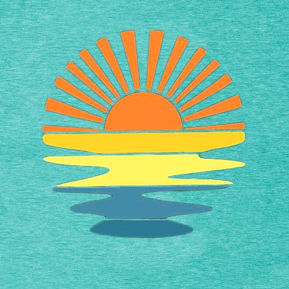 Sunrise Sunset Sunshine T Shirt for Women Outdoor Workout Hawaii Beach Sea Nature Adventure Tee Top