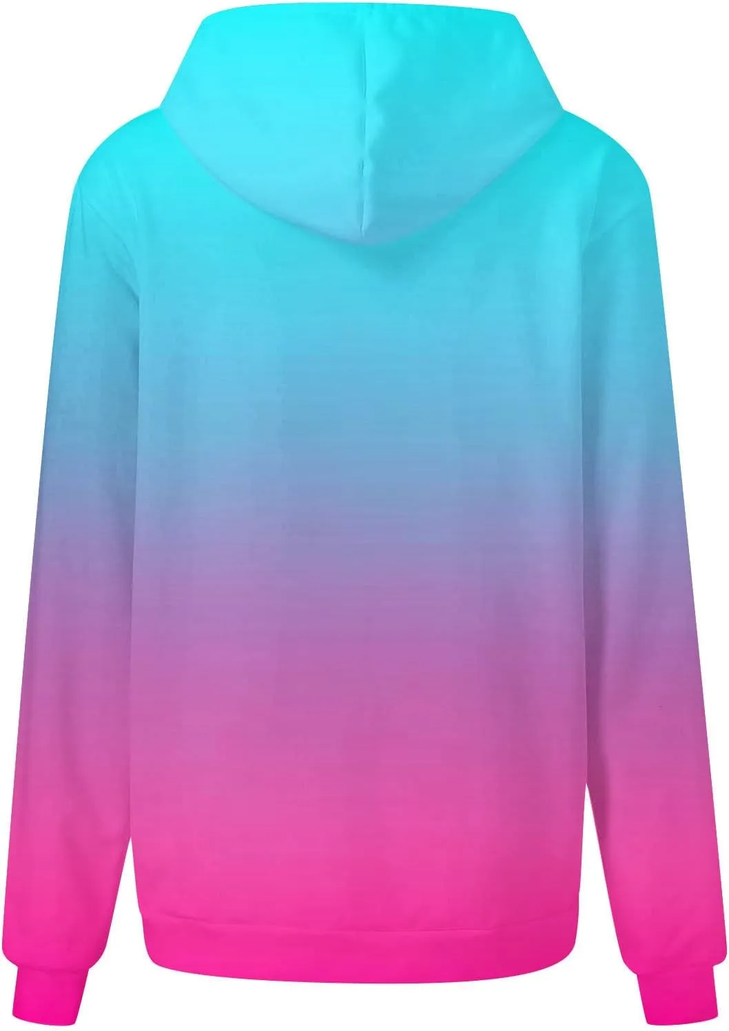 Sweatshirt Hoodies for Women Loose Fit Baggy Gradient Colors Pullover Tops Casual Trendy Fall Sweatshirts with Pocket