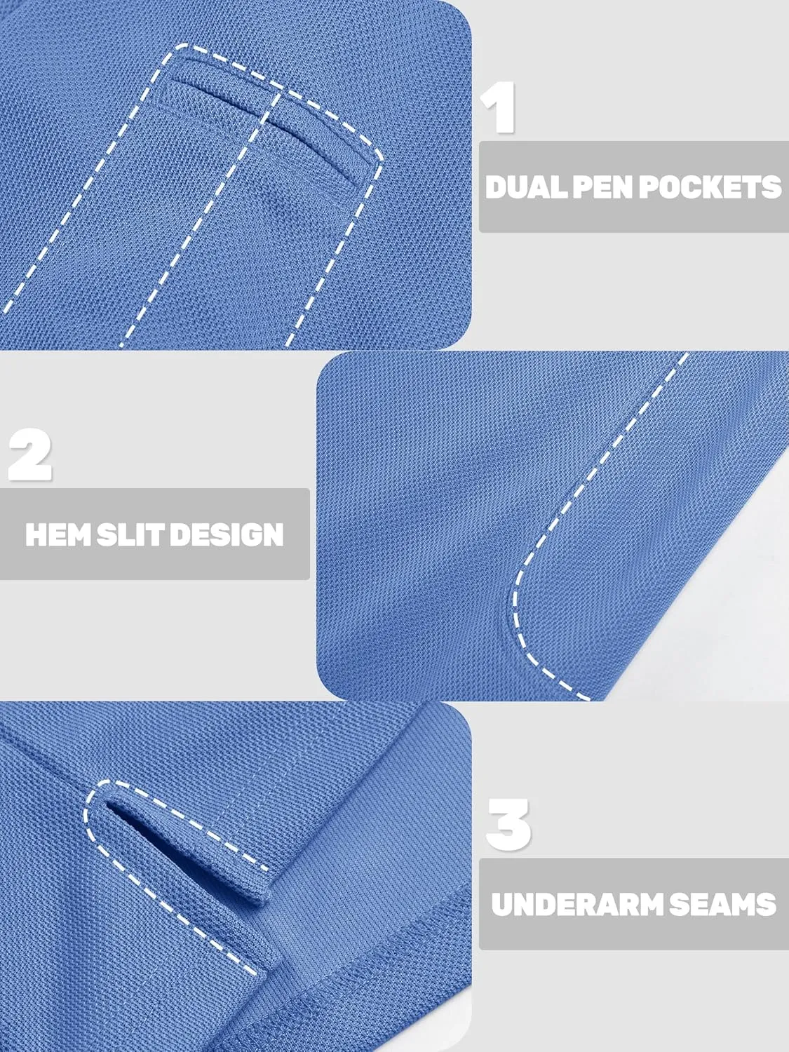 TACVASEN Men's Polo Shirts Long Sleeve Quick Dry Shirt Performance Tactical Shirts Golf Shirt Casual Outdoor Work Shirt