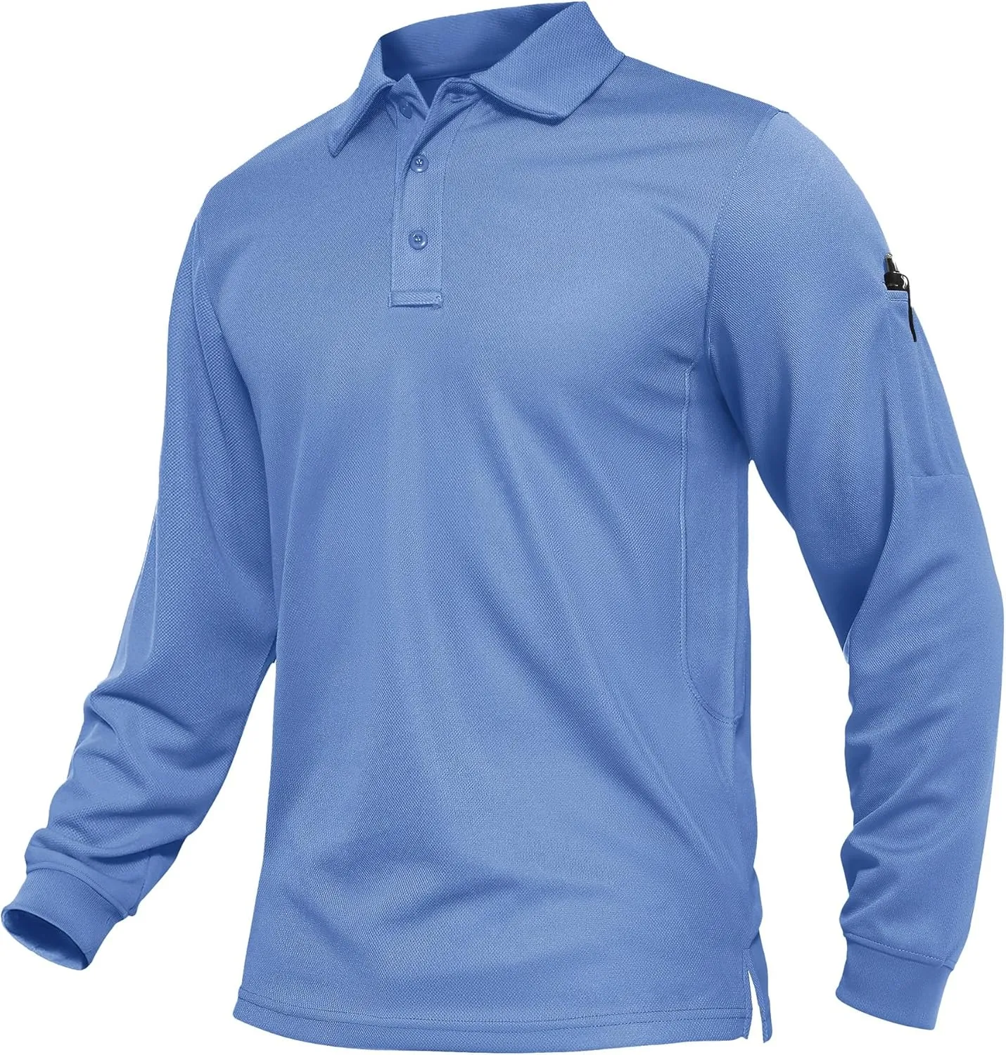 TACVASEN Men's Polo Shirts Long Sleeve Quick Dry Shirt Performance Tactical Shirts Golf Shirt Casual Outdoor Work Shirt