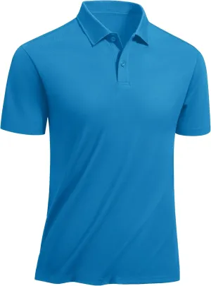 TACVASEN Polo Shirts for Men Short Sleeve Quick-Dry Breathable Pique Golf Polo Solid Cotton Polo T-Shirts