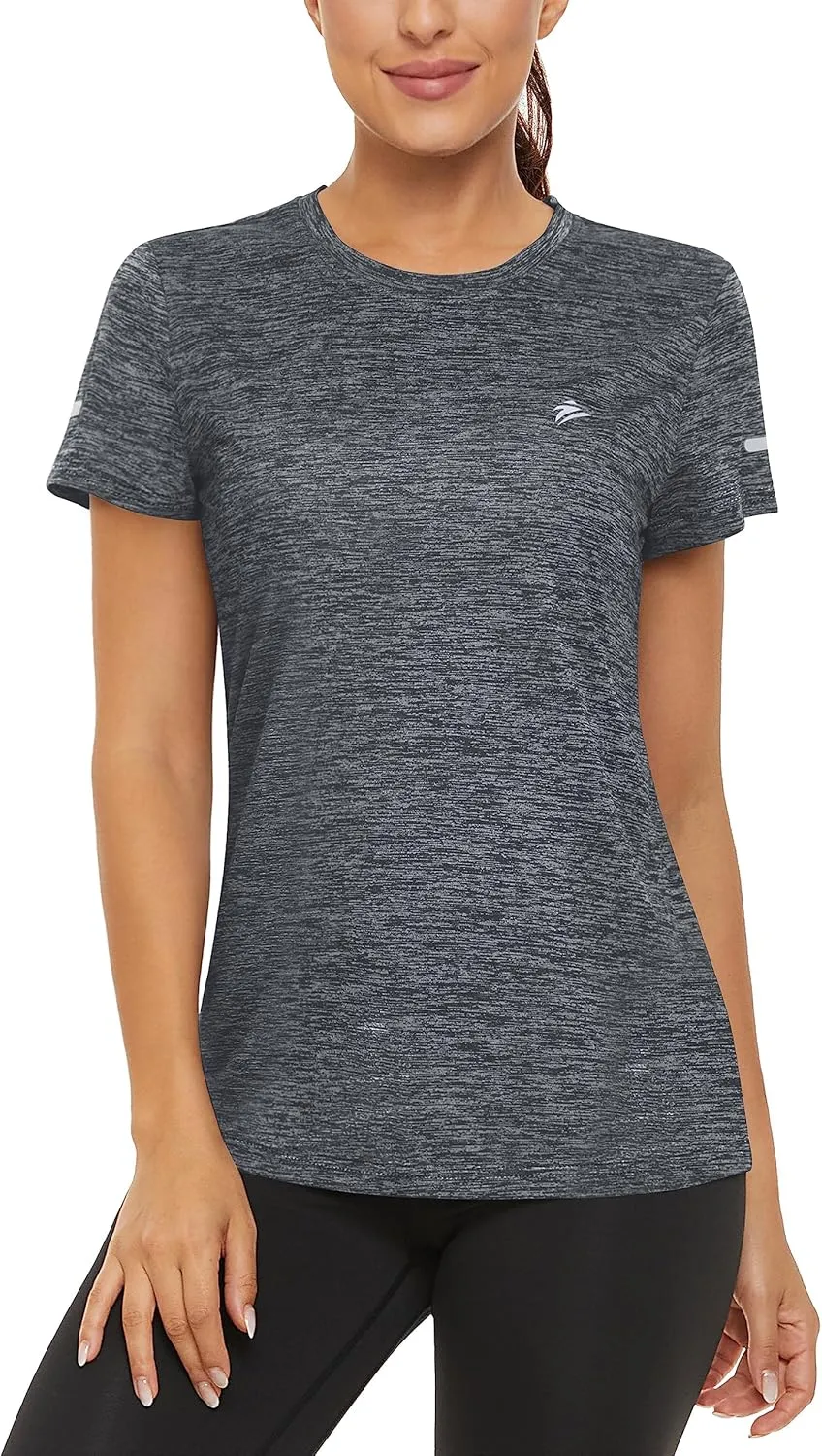 TACVASEN Women's Athletic T Shirts Short Sleeve Quick Dry Hiking Shirts Crew Neck Running Workout Tops Fitness