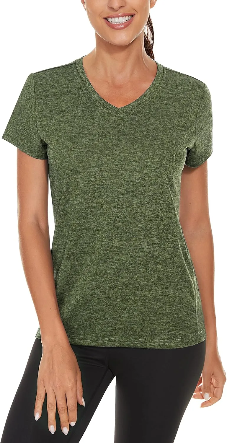 TACVASEN Women's Short Sleeve Running Shirts Lightweight Quick Dry T-Shirts Outdoor Hiking Tops