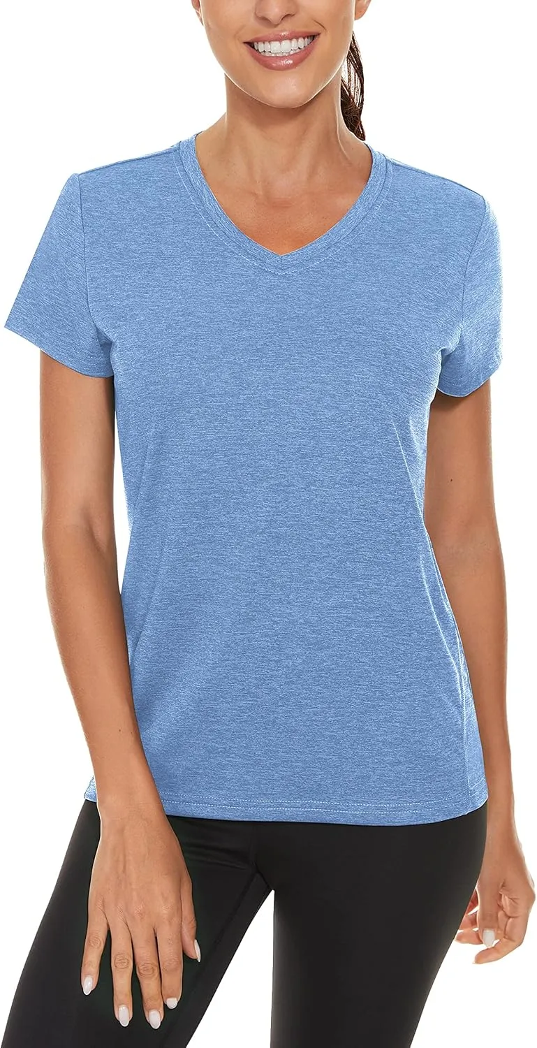TACVASEN Women's Short Sleeve Running Shirts Lightweight Quick Dry T-Shirts Outdoor Hiking Tops