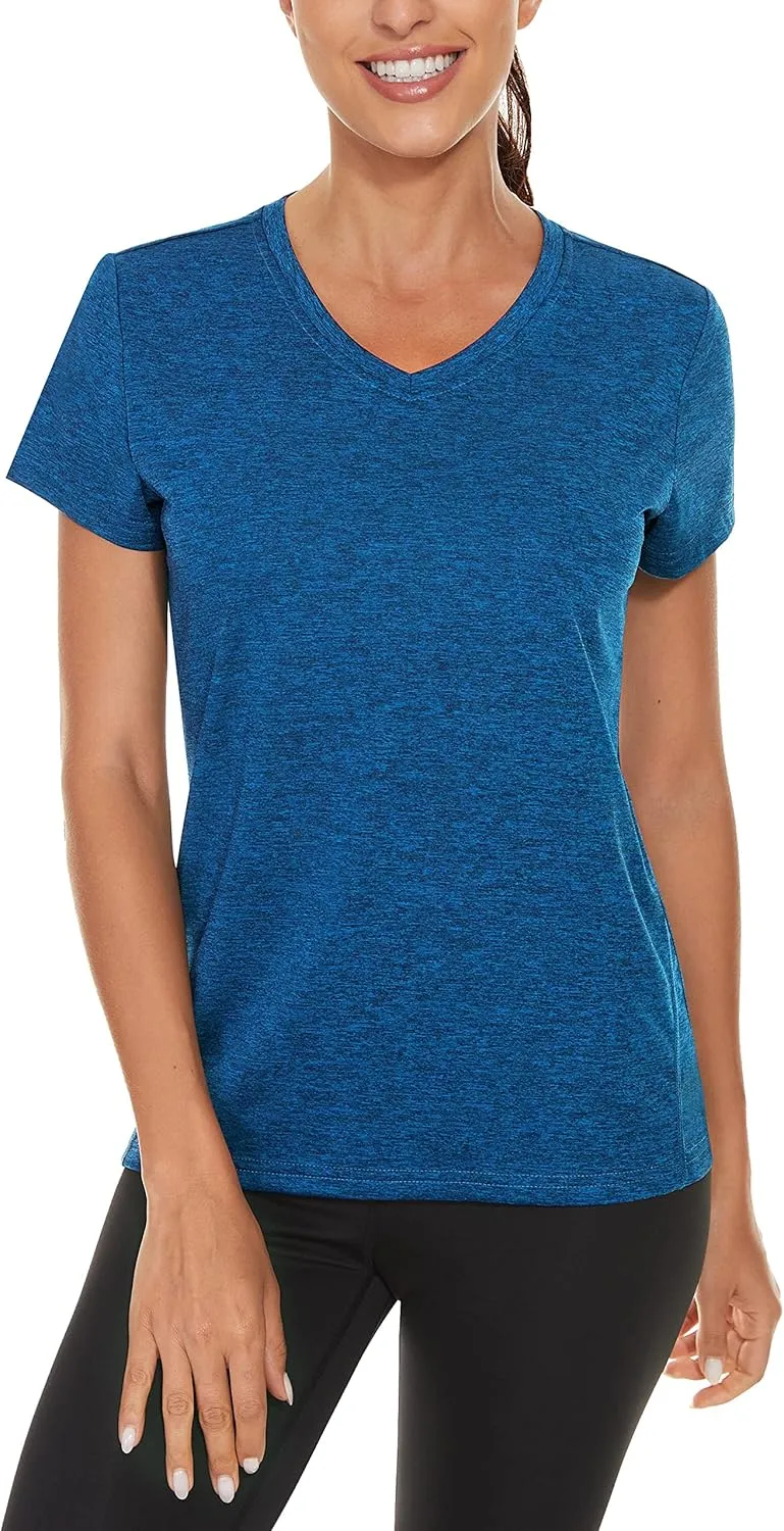 TACVASEN Women's Short Sleeve Running Shirts Lightweight Quick Dry T-Shirts Outdoor Hiking Tops