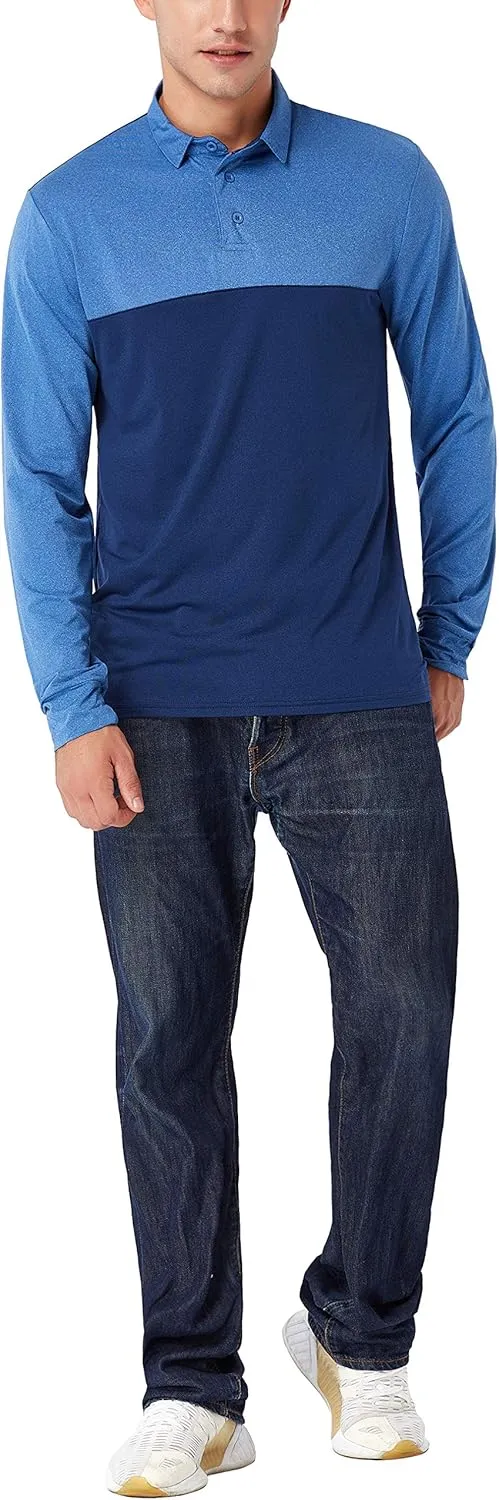 TAPULCO Mens Quick Dry Golf Shirts Casual Athletic Stretch Sports Polo Collared T-Shirts