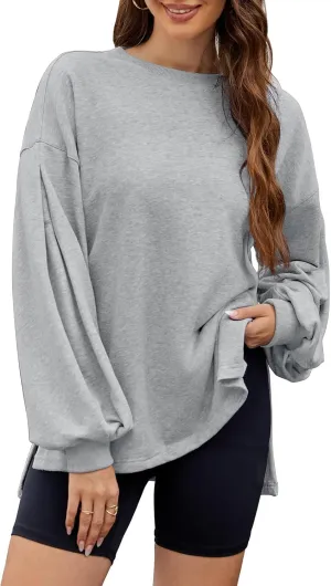Taurus Womens Oversized Sweatshirts Crew Neck Pullover Sweaters Casual Comfy Fall Fashion Lantern Long Sleeve Tops