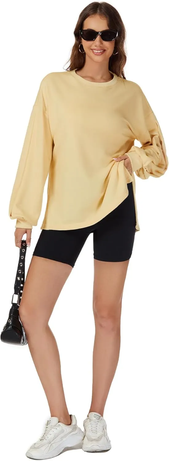 Taurus Womens Oversized Sweatshirts Crew Neck Pullover Sweaters Casual Comfy Fall Fashion Lantern Long Sleeve Tops