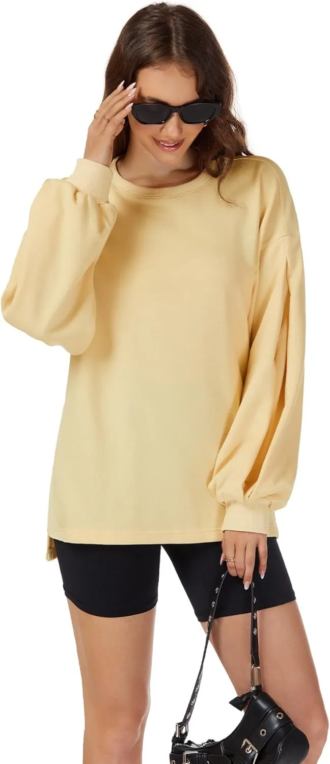 Taurus Womens Oversized Sweatshirts Crew Neck Pullover Sweaters Casual Comfy Fall Fashion Lantern Long Sleeve Tops