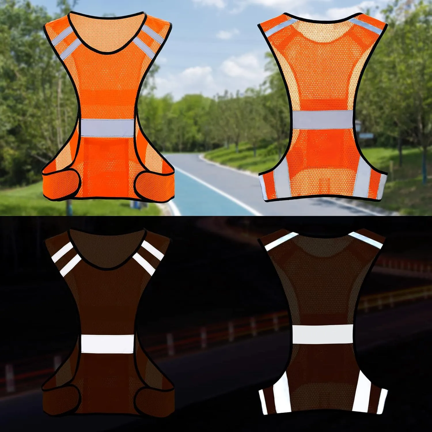 TCCFCCT Reflective Running Vest, High Visibility Running Gear with Large Pocket