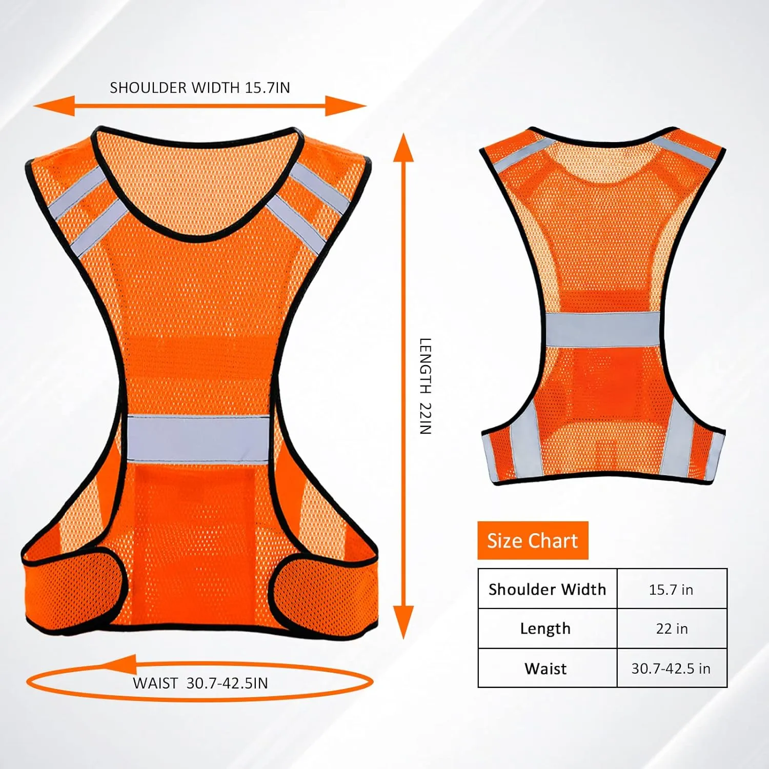 TCCFCCT Reflective Running Vest, High Visibility Running Gear with Large Pocket